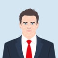 Face ID concept. Facial recognition technology. Biometric verification. Male avatar. Young man face. Man in the suit, shirt Royalty Free Stock Photo